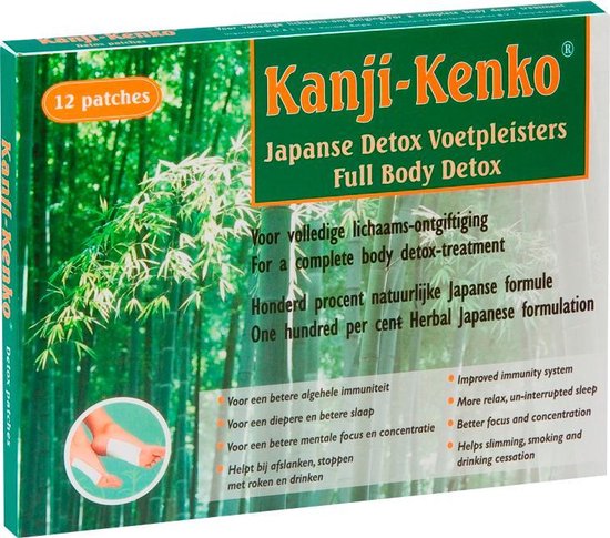 Kanji-Kenko Japanse Detox Voetpleisters - 12 stuks | Full Body Detox | Voor volledige lichaamsontgifting | Ontgiftingspleisters | 100% natuurlijke Japanse formule.