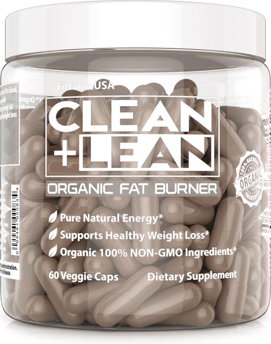 Clean+Lean Organic Fat Burner - Fat killer - Afslankpillen - allereerste 100% biologische vetverbrander ondersteunt snel en gezond gewichtsverlies met immuunversterkende antioxidanten - Glutenvrij - Zonder kunstmatige ingrediënten - Non-GMO - Vegan